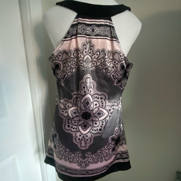 Le Chateau Vintage Black Pink Babydoll Satin Feminine Party Top- Sz-L - Picture 7 of 16